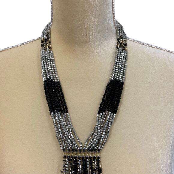 Himalayan Gems Black Silver Necklace - Picture 2 of 7